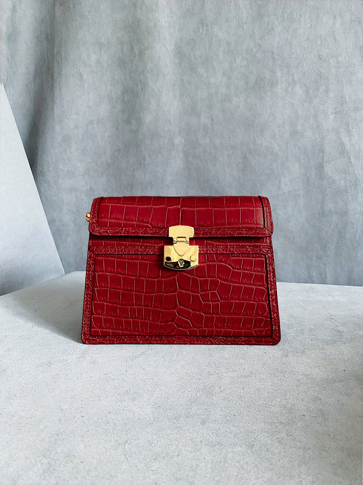 Cookie Shoulder Bag Croco Bordeaux1